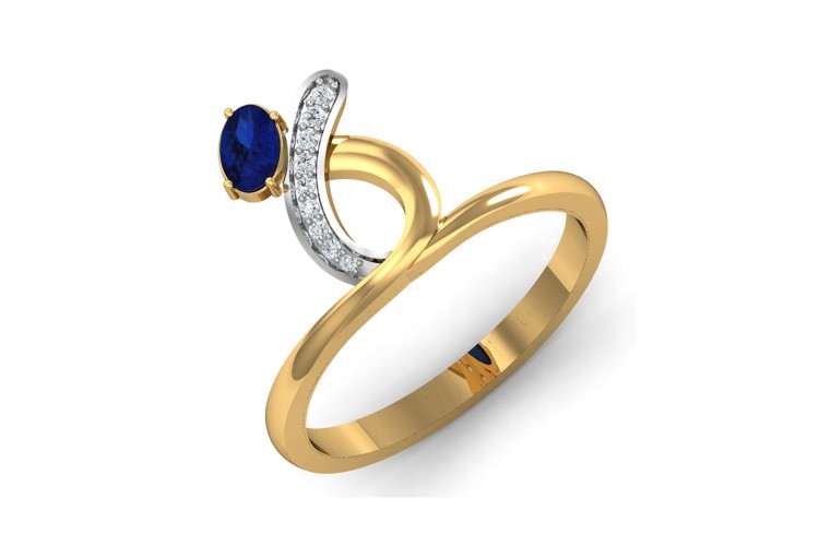Rami Blue Sapphire & Diamond Ring in Gold